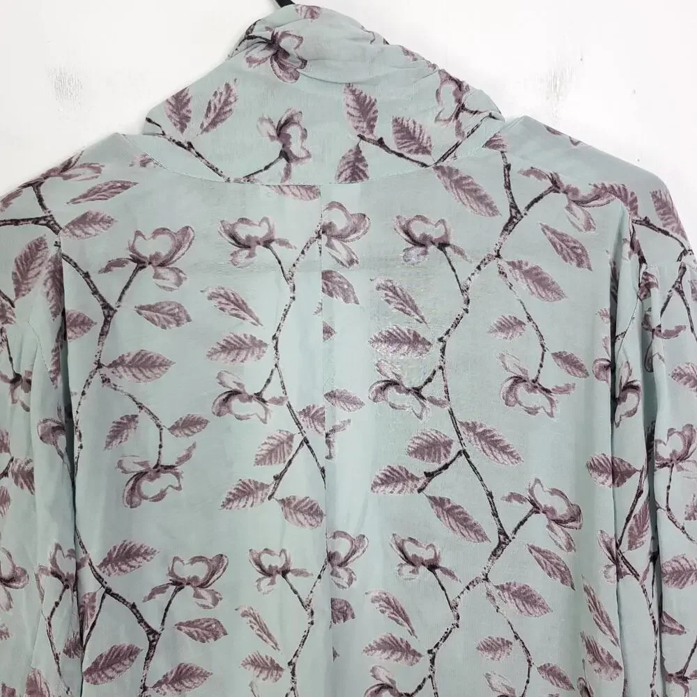 Masai Top Womens M Muted Colors Kimono Pockets Casual Open Front Longline